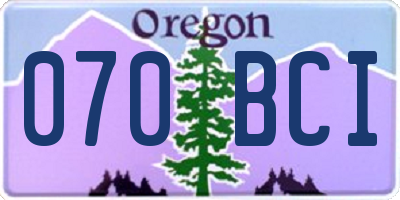 OR license plate 070BCI
