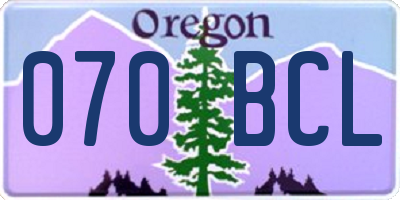 OR license plate 070BCL