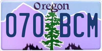 OR license plate 070BCM