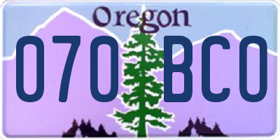 OR license plate 070BCO