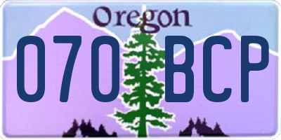 OR license plate 070BCP