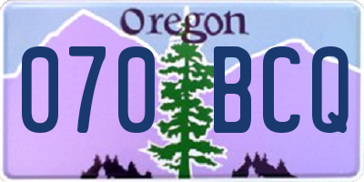 OR license plate 070BCQ