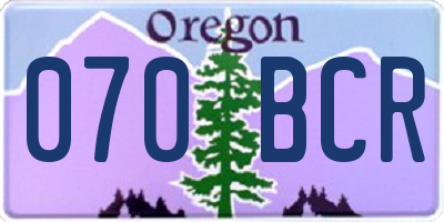 OR license plate 070BCR