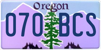 OR license plate 070BCS