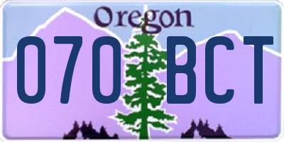 OR license plate 070BCT