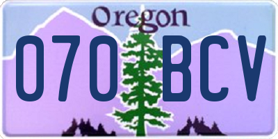 OR license plate 070BCV