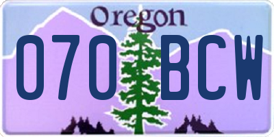 OR license plate 070BCW