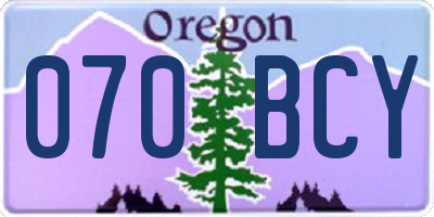 OR license plate 070BCY