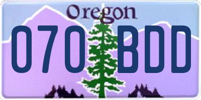 OR license plate 070BDD