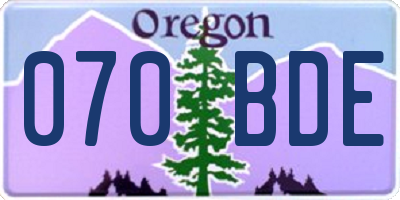 OR license plate 070BDE