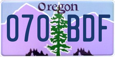 OR license plate 070BDF