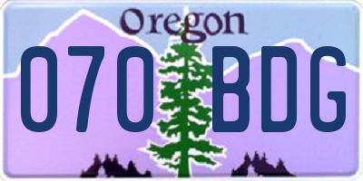 OR license plate 070BDG
