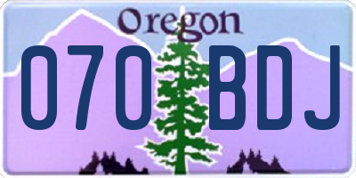 OR license plate 070BDJ