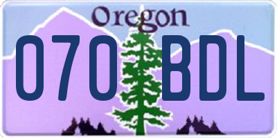 OR license plate 070BDL