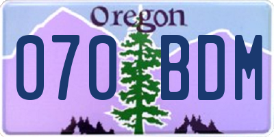 OR license plate 070BDM