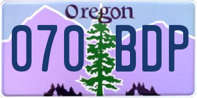 OR license plate 070BDP