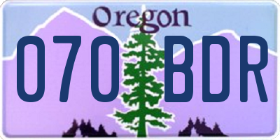 OR license plate 070BDR