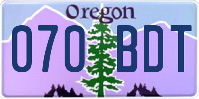 OR license plate 070BDT