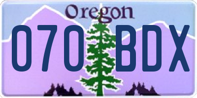 OR license plate 070BDX