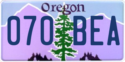 OR license plate 070BEA