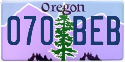 OR license plate 070BEB