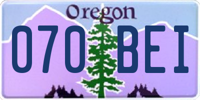OR license plate 070BEI