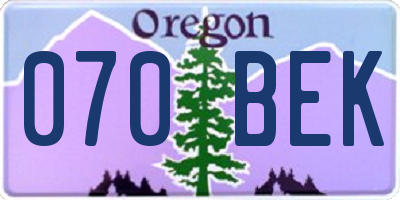 OR license plate 070BEK