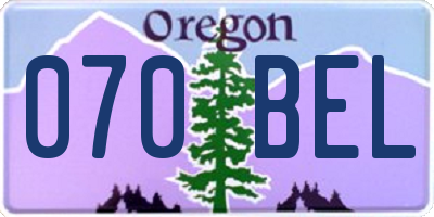 OR license plate 070BEL