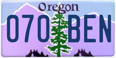 OR license plate 070BEN