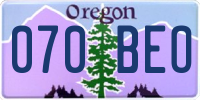 OR license plate 070BEO