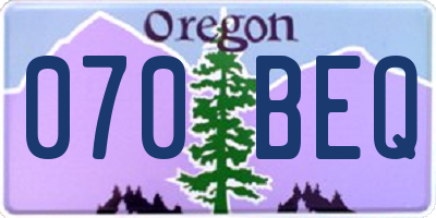 OR license plate 070BEQ