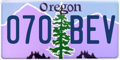 OR license plate 070BEV