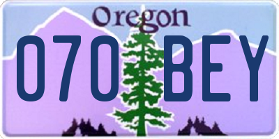 OR license plate 070BEY