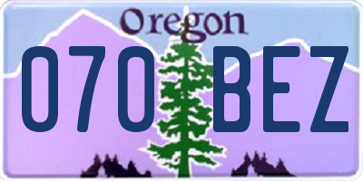 OR license plate 070BEZ