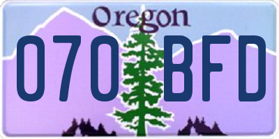 OR license plate 070BFD