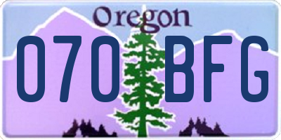 OR license plate 070BFG