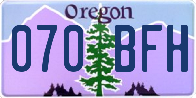 OR license plate 070BFH
