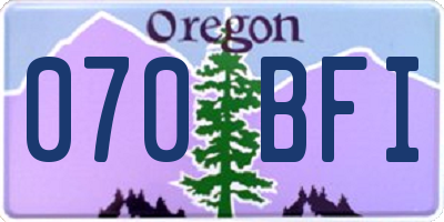 OR license plate 070BFI