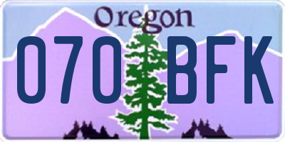 OR license plate 070BFK