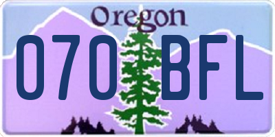 OR license plate 070BFL