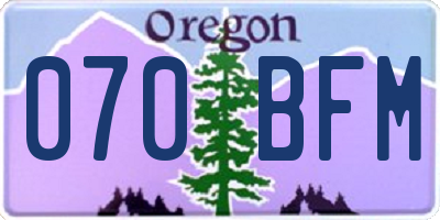 OR license plate 070BFM