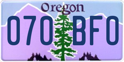 OR license plate 070BFO