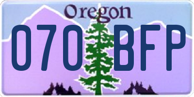 OR license plate 070BFP