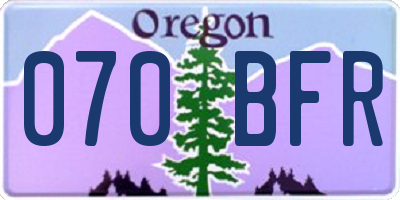 OR license plate 070BFR