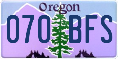 OR license plate 070BFS