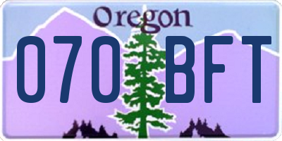 OR license plate 070BFT
