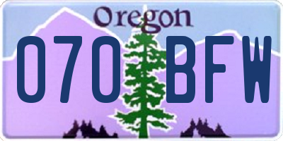 OR license plate 070BFW