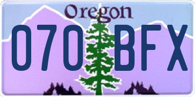 OR license plate 070BFX