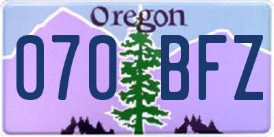 OR license plate 070BFZ