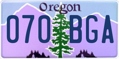 OR license plate 070BGA